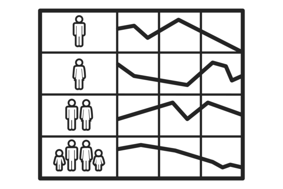 Demographic Infographic Icon and Line Chart Visuals: The Silent Communicator