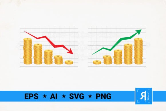 Visualizing Financial Growth with Coins Bar Graphics
